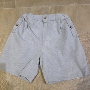Artesania Granlei Gray Herringbone Patterned Fabric Shorts 5